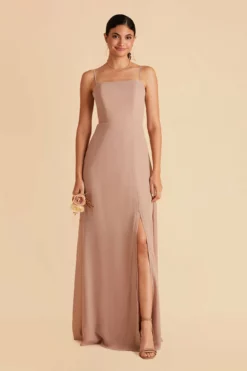 Chris Convertible Chiffon Dress - Taupe -US Skirt Sales 2024 taupe chris convertible bridesmaid dress 03
