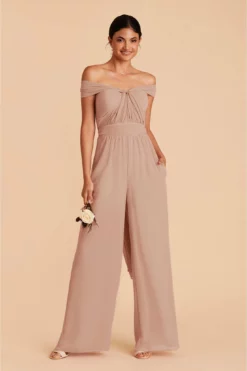 Gigi Convertible Jumpsuit - Taupe 11 Gigi Convertible Jumpsuit - Taupe -US Skirt Sales 2024 taupe gigi convertible bridesmaid jumpsuit 03