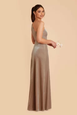 Kira Velvet Dress - Taupe -US Skirt Sales 2024 taupe kira velvet bridesmaid dress 07