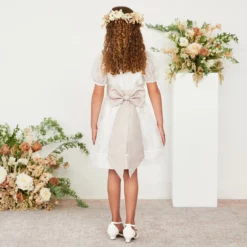 Liz Flower Girl Sash - Taupe 7 Liz Flower Girl Sash - Taupe -US Skirt Sales 2024 taupe liz flower girl sash 01