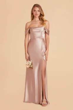 Mia Shiny Satin Convertible Dress - Taupe 24 Mia Shiny Satin Convertible Dress - Taupe -US Skirt Sales 2024 taupe mia convertible satin bridesmaid dress 01