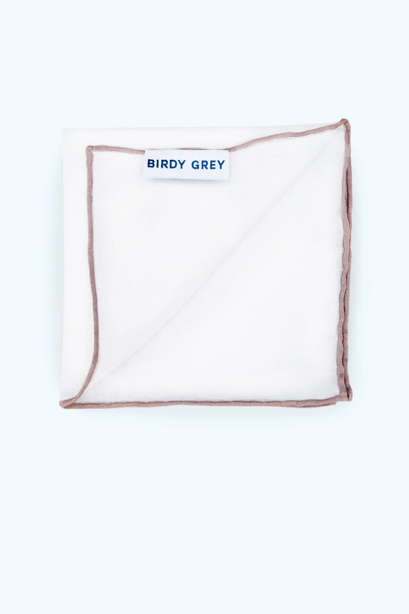 Jason Shoestring Piped Pocket Square - Taupe 2 Jason Shoestring Piped Pocket Square - Taupe - Image 2