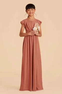 Celine Junior Dress - Terracotta -US Skirt Sales 2024 terracotta celine junior bridesmaid dress 02