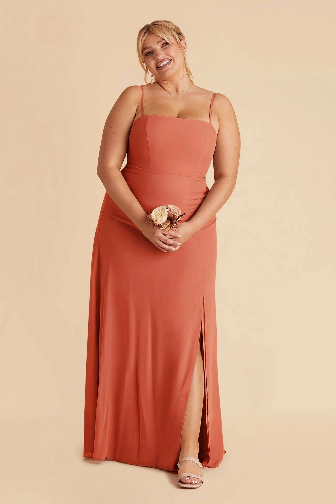 Chris Convertible Chiffon Dress - Terracotta - Image 9