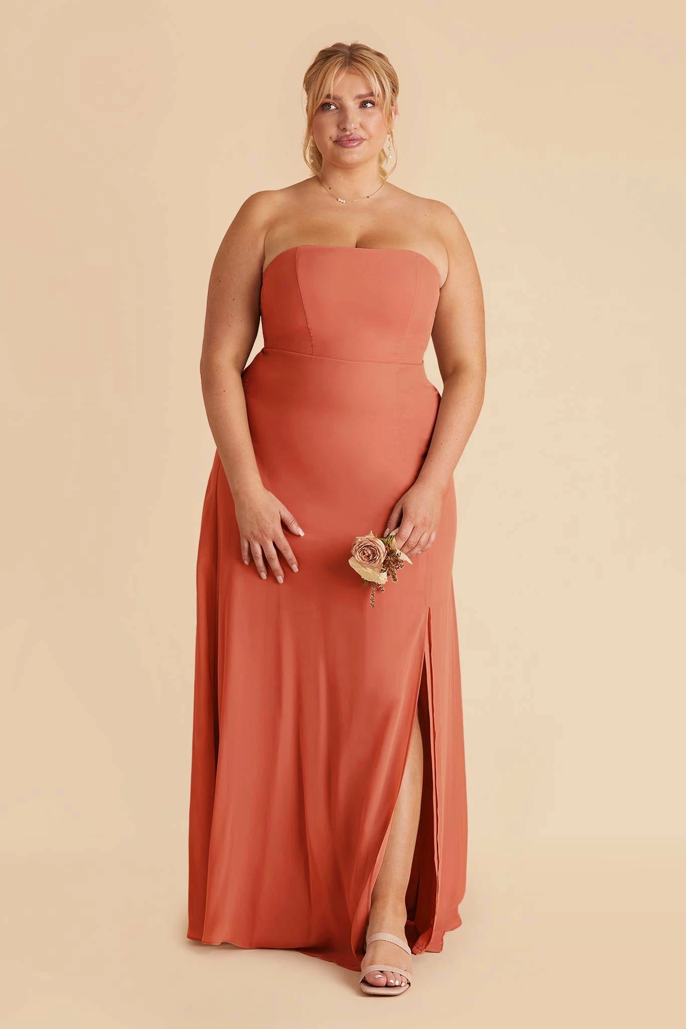 Chris Convertible Chiffon Dress - Terracotta - Image 8