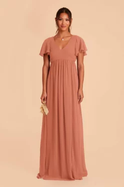 Hannah Empire Dress - Terracotta -US Skirt Sales 2024 terracotta hannah bridesmaid dress 01