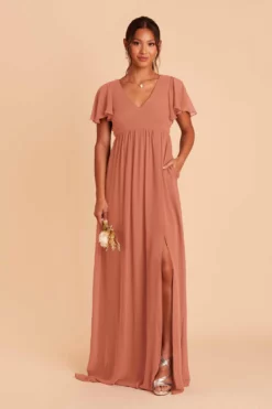 Hannah Empire Dress - Terracotta -US Skirt Sales 2024 terracotta hannah bridesmaid dress 02
