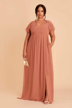 Hannah Empire Dress - Terracotta -US Skirt Sales 2024 terracotta hannah plus size bridesmaid dress 02