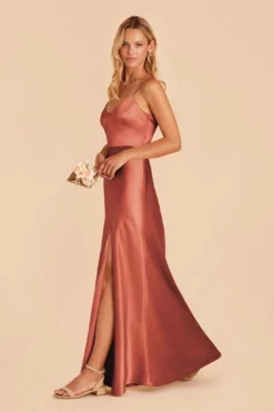 Jay Shiny Satin Dress - Terracotta 16 Jay Shiny Satin Dress - Terracotta -US Skirt Sales 2024 terracotta jay satin bridesmaid dress 01