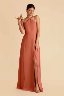 Juliet Chiffon Dress - Terracotta
