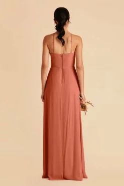Juliet Chiffon Dress - Terracotta 10 Juliet Chiffon Dress - Terracotta -US Skirt Sales 2024 terracotta juliet slit bridesmaid dress 04
