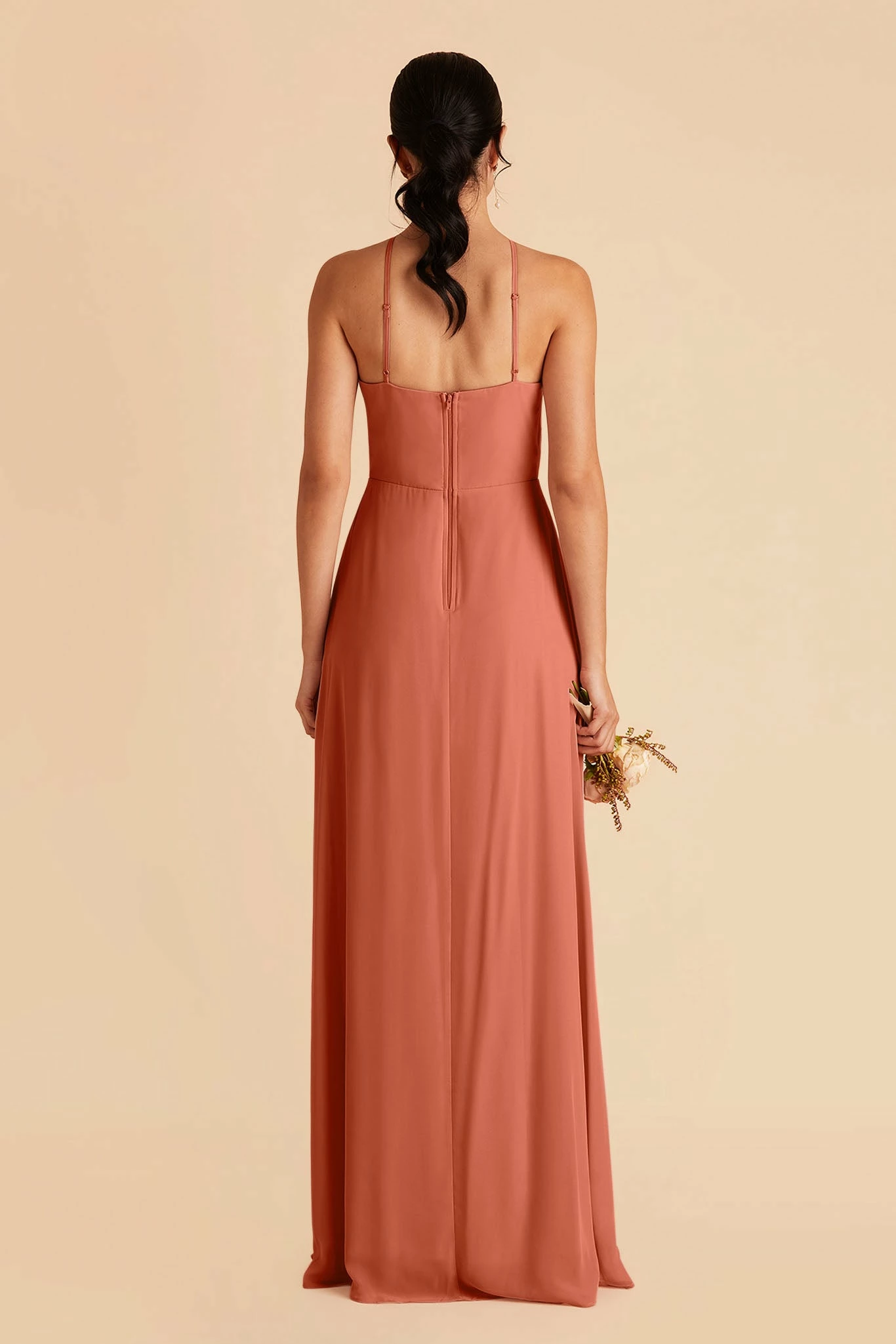 Juliet Chiffon Dress - Terracotta 3 Juliet Chiffon Dress - Terracotta - Image 3