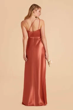 Kensie Shiny Satin Dress - Terracotta 22 Kensie Shiny Satin Dress - Terracotta -US Skirt Sales 2024 terracotta kensie satin bridesmaid dress 02