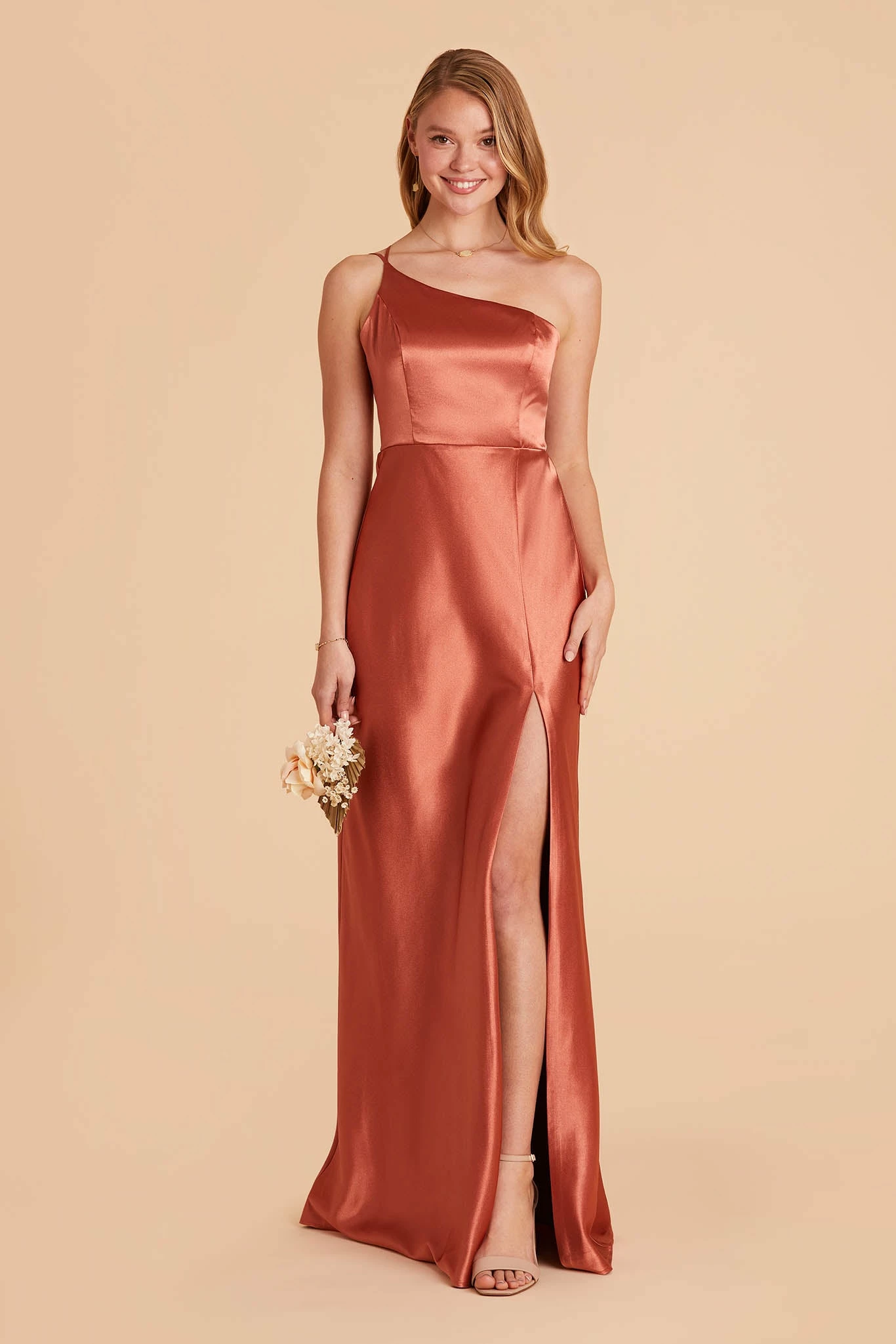 Kensie Shiny Satin Dress - Terracotta 6 Kensie Shiny Satin Dress - Terracotta - Image 6
