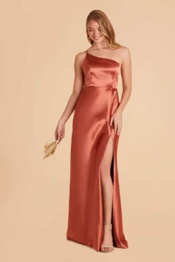Kensie Shiny Satin Dress - Terracotta 19 Kensie Shiny Satin Dress - Terracotta -US Skirt Sales 2024 terracotta kensie satin bridesmaid dress 07
