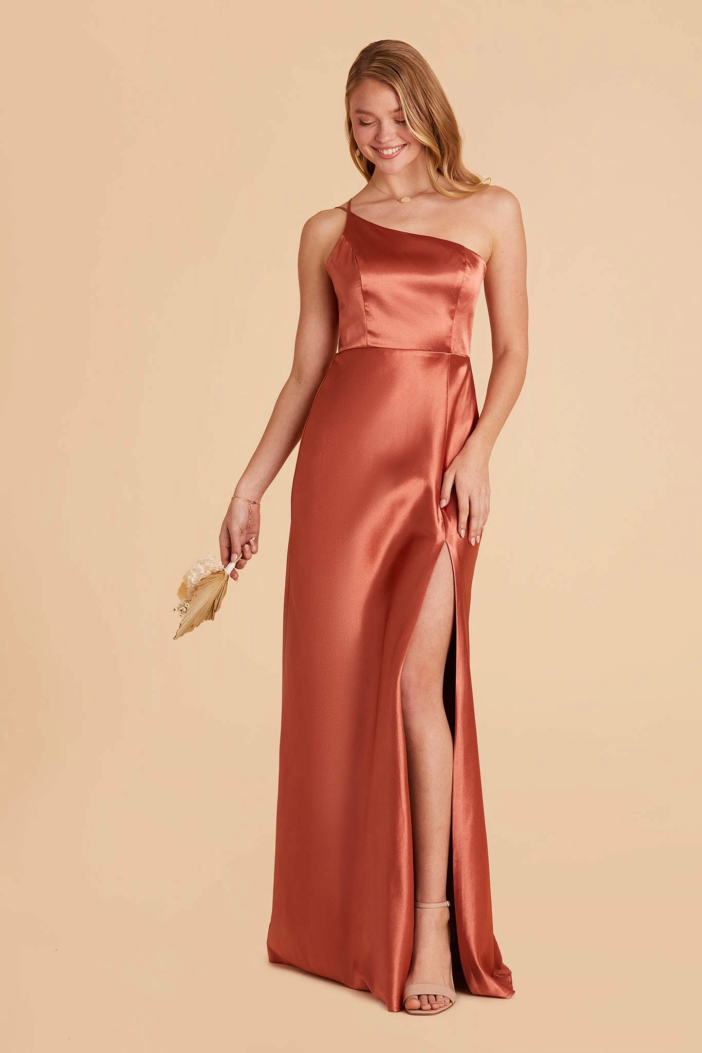 Kensie Shiny Satin Dress - Terracotta 4 Kensie Shiny Satin Dress - Terracotta - Image 4