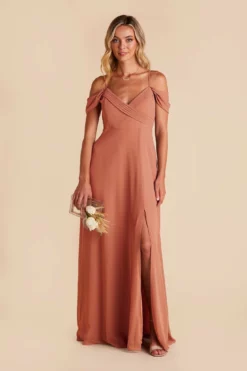 Spence Convertible Dress - Terracotta -US Skirt Sales 2024 terracotta spence convertible slit bridesmaid dress 02