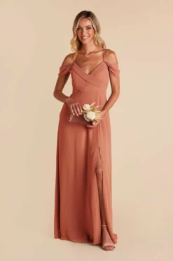 Spence Convertible Dress - Terracotta -US Skirt Sales 2024 terracotta spence convertible slit bridesmaid dress 03