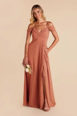 Spence Convertible Dress - Terracotta -US Skirt Sales 2024 terracotta spence convertible slit bridesmaid dress 04