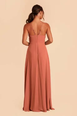 Theresa Chiffon Dress - Terracotta -US Skirt Sales 2024 terracotta theresa convertible slit bridesmaid dress 05