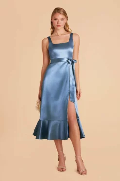Eugenia Shiny Satin Convertible Midi Dress - Twilight -US Skirt Sales 2024 twilight eugenia convertible satin bridesmaid dress 03