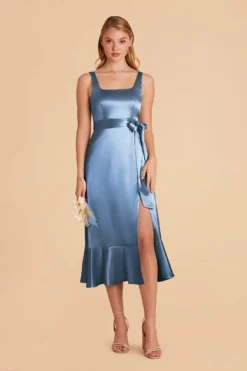 Eugenia Shiny Satin Convertible Midi Dress - Twilight -US Skirt Sales 2024 twilight eugenia convertible satin bridesmaid dress 04