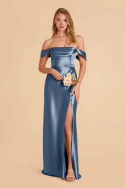 Mia Shiny Satin Convertible Dress - Twilight -US Skirt Sales 2024 twilight mia convertible satin bridesmaid dress 03