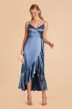 YC Shiny Satin Midi Dress - Twilight -US Skirt Sales 2024 twilight yc satin bridesmaid dress 02