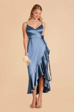 YC Shiny Satin Midi Dress - Twilight -US Skirt Sales 2024 twilight yc satin bridesmaid dress 03
