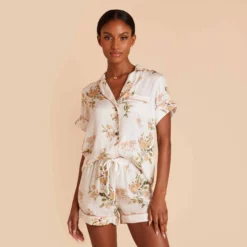 Jonny Floral Pajama Set - White Floral Meadow