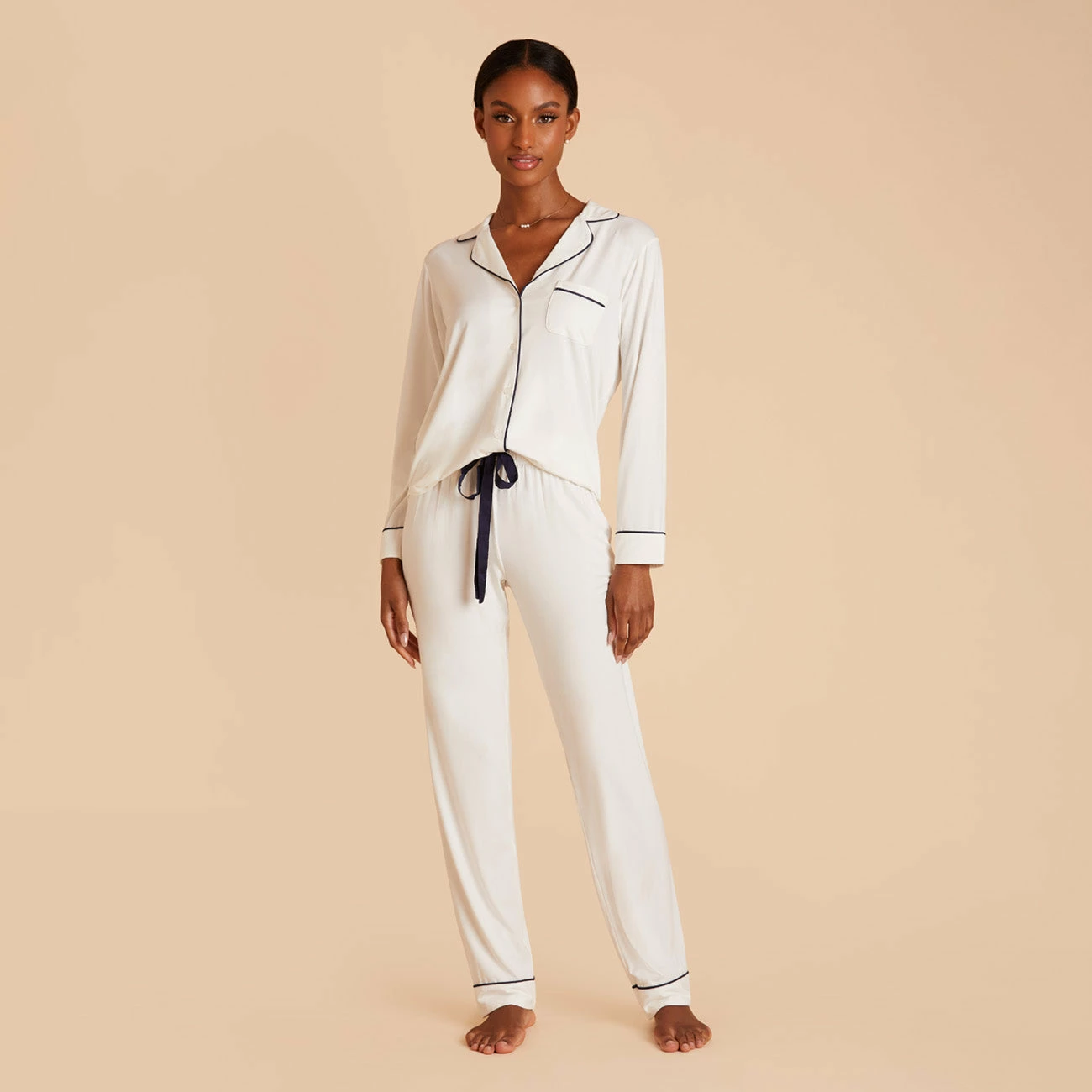 Jonny Long Sleeve Pajama And Pants Set - Ivory 5 Jonny Long Sleeve Pajama And Pants Set - Ivory - Image 5