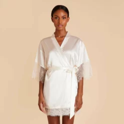 Betty Lace Robe - White 10 Betty Lace Robe - White -US Skirt Sales 2024 white lace robe set bridesmaid pajamas 04