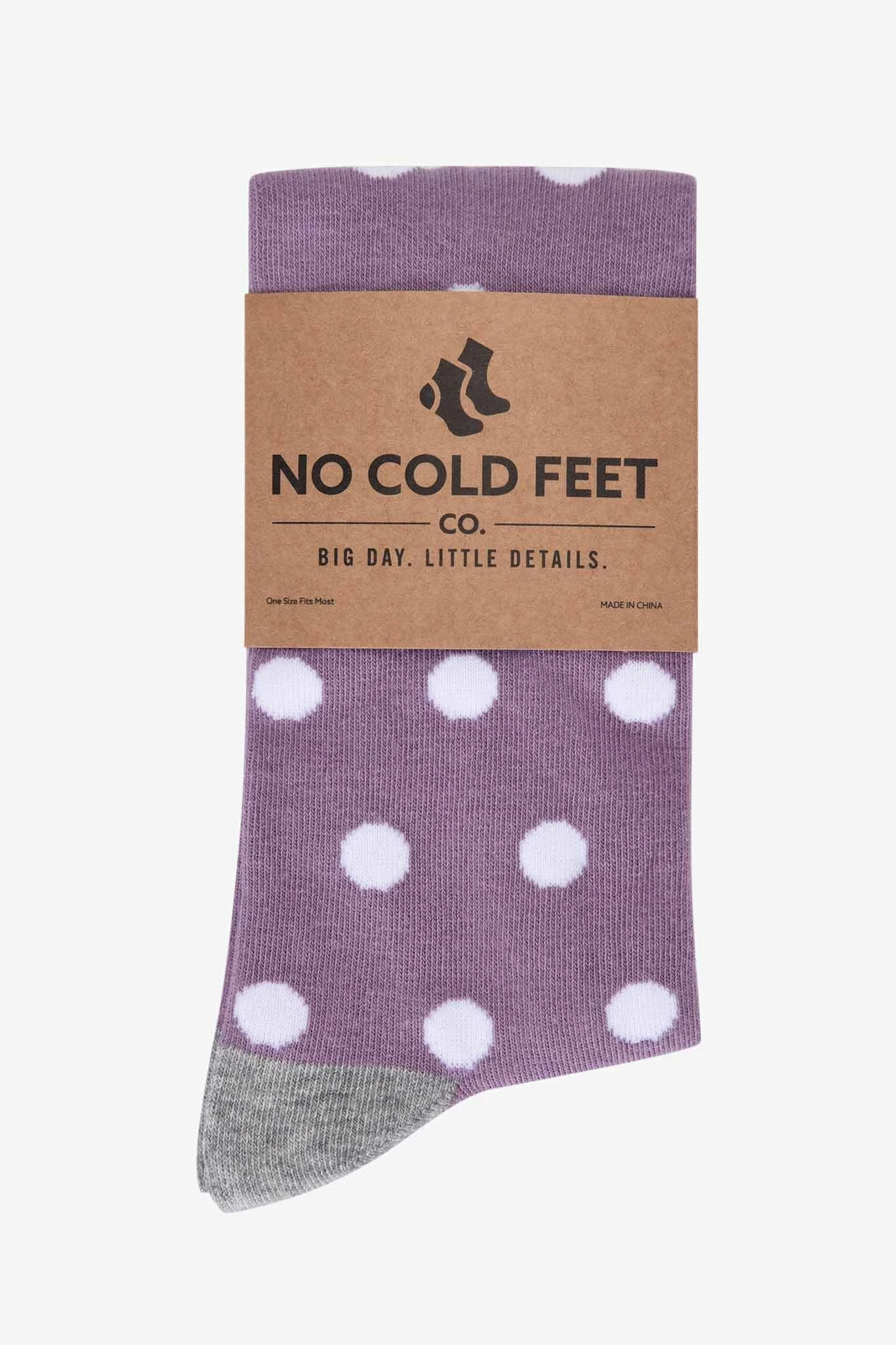 Polka Dot Groomsmen Socks By No Cold Feet - Lavender 3 Polka Dot Groomsmen Socks By No Cold Feet - Lavender - Image 3